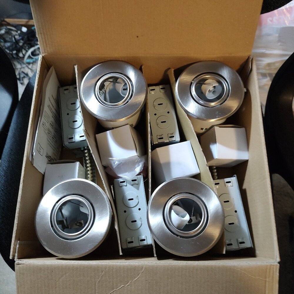 Canarm 3" Recessed Lights QTY.4, All-In-One Kit w/GU10 Bulbs Brushed Pewter *NEW